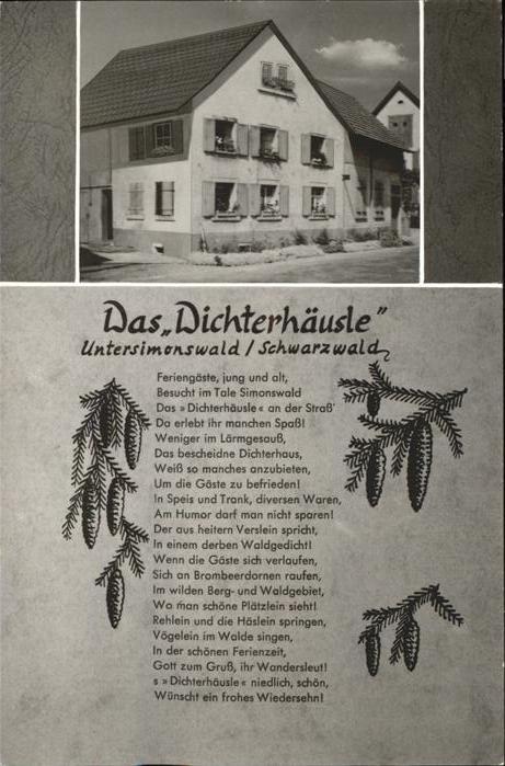 Untersimonswald Dichterhäusle