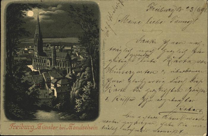 Freiburg Breisgau Münster Mondschein