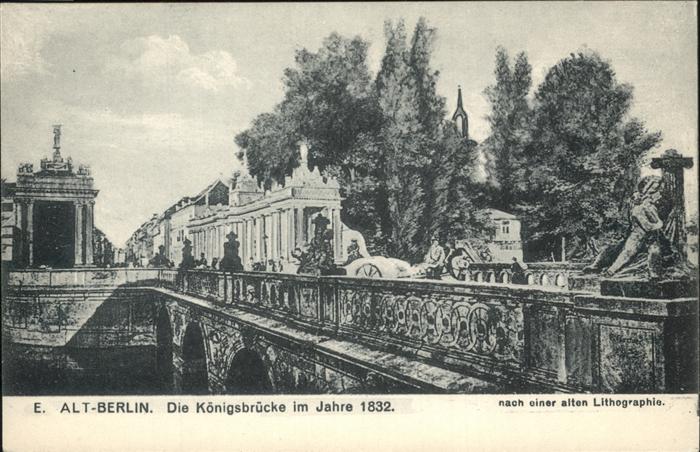 BERLIN  CITY Alt-Berlin Koenigsbruecke 1832