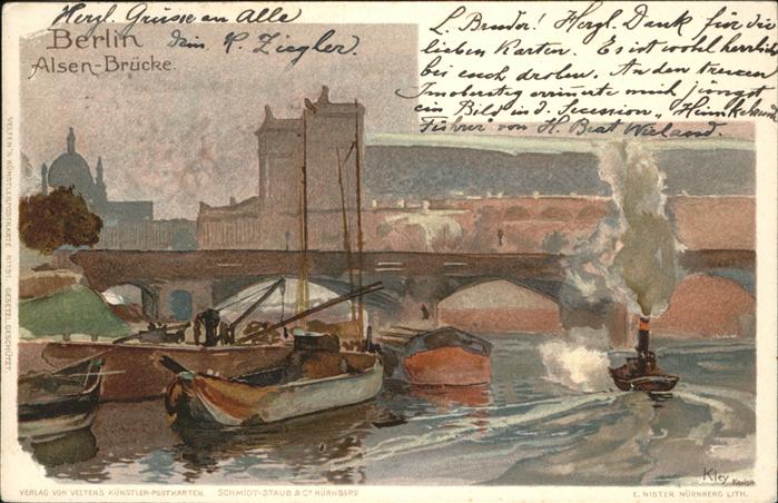 Berlin Alsen-Brücke Boote