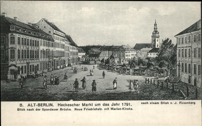 BERLIN  CITY Alt-Berlin Hackescher Markt um 1791