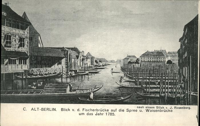 BERLIN  CITY Alt-Berlin Spree Boote um 1785