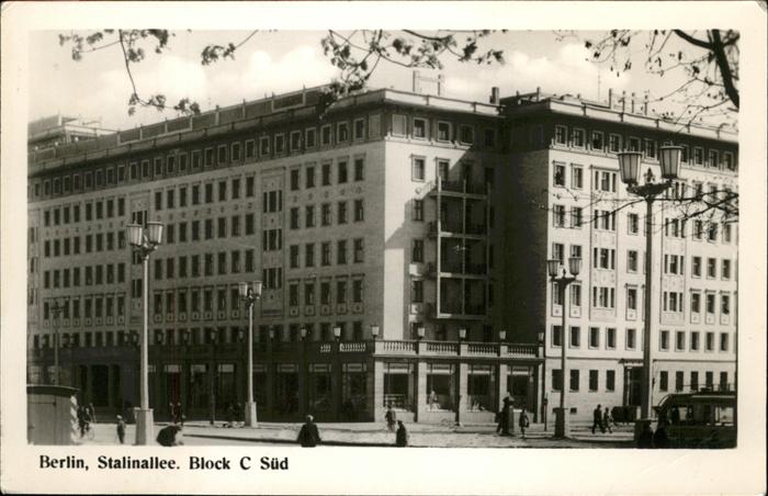 BERLIN  CITY Stalinallee Block C Sued