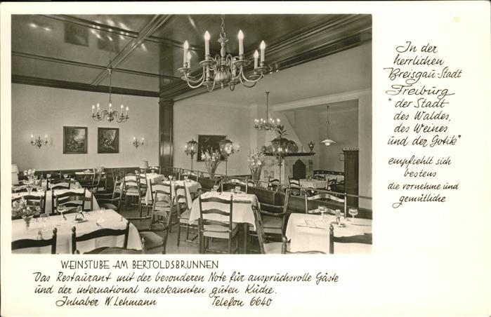 Freiburg Breisgau Weinstube am Bertoldsbrunnen