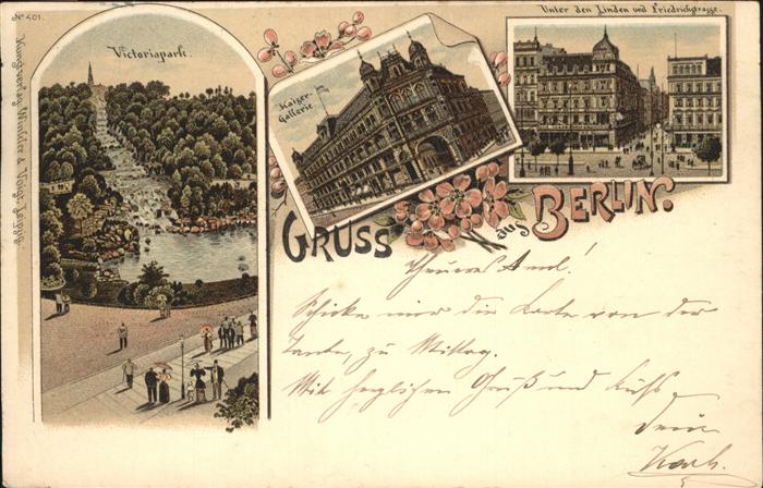 Berlin Victoriapark Unter den Linden kaiser Ga