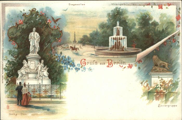 Berlin Goethe Denkmal Löwengruppe Siegesallee
