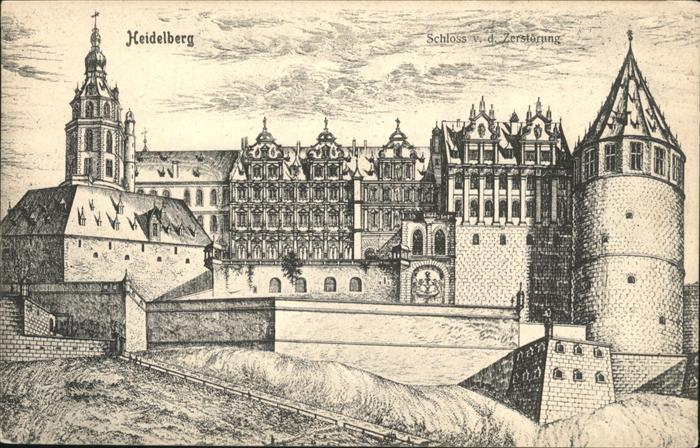 Heidelberg Neckar Schloss vor der Zerstörung