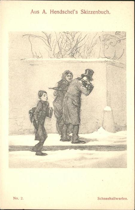 Kuenstlerkarte A Hendschels Skizzenbuch  Schneeballwer