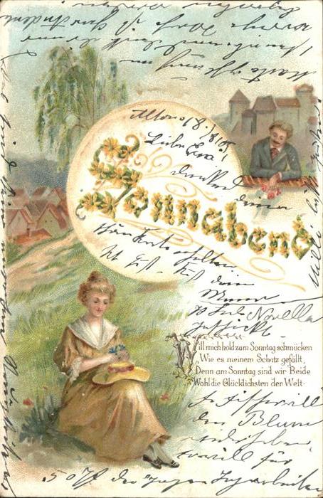 Wochentage Sonntagabend Prägedruck