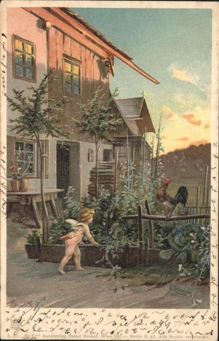 Engel Hahn Künstler E Döcker