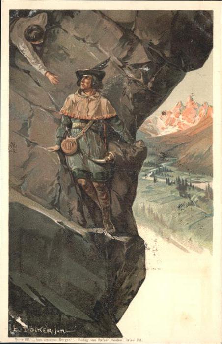 Kuenstlerkarte E Döcker Klettern