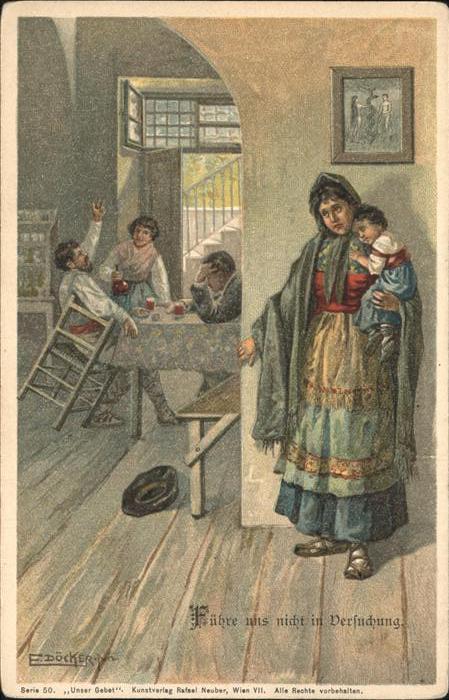 Kuenstlerkarte E Döcker Führe mich nicht in Versuchung