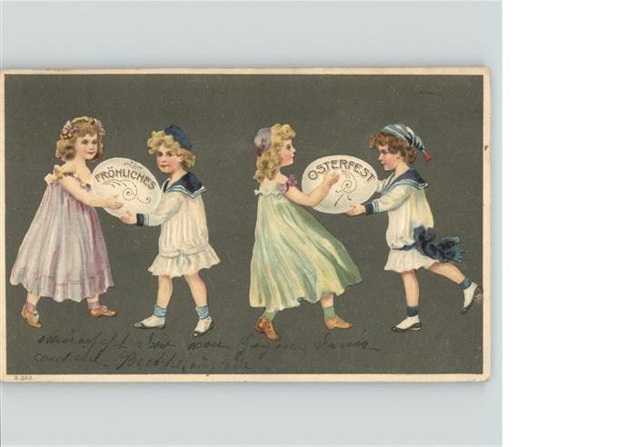 Ostern Easter Paques Kinder Prägedruck