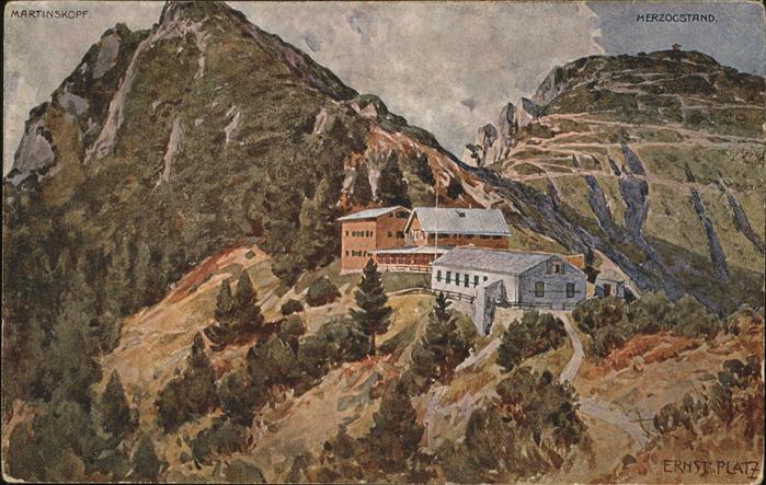 Kuenstlerkarte Ernst Platz Martinskopf Herzogstand