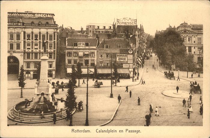 Rotterdam Calandplein en Passage Kutsche Brunnen