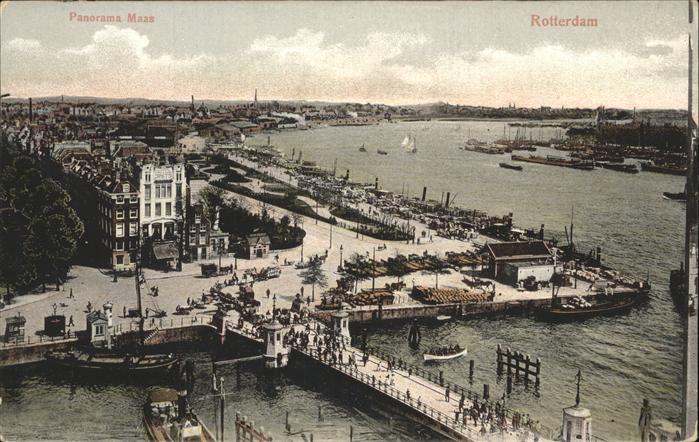 Rotterdam Panorama Maas Schiff