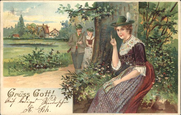 Jagd Grüss Gott Prägedruck