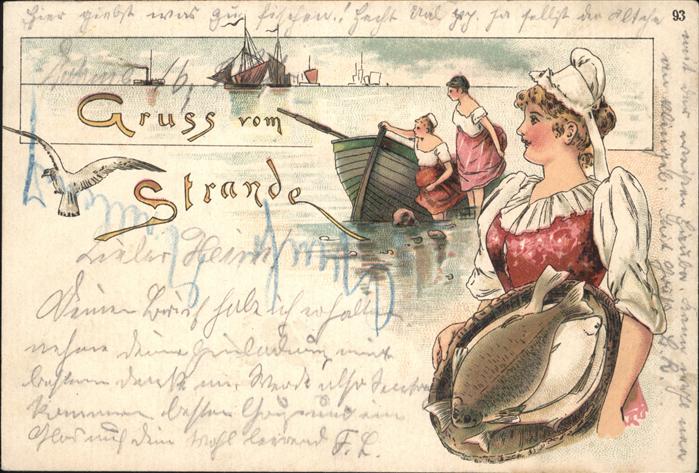 Fische Gruss vom Strand Schiff