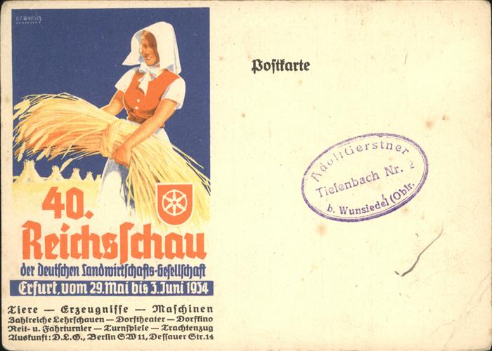 Landwirtschaft Reichsschau Erfurt