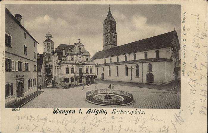 Wangen Allgaeu Rathausplatz Brunnen