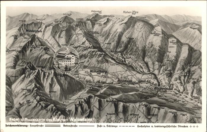 Mittelberg Kleinwalsertal Sporthotel Baad Tourenkarte