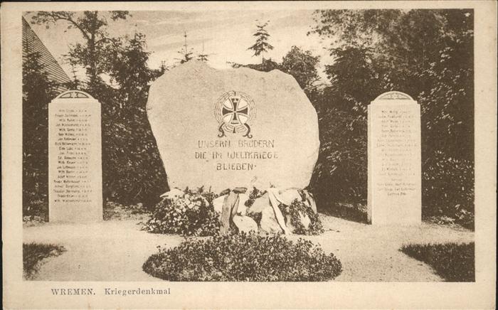 Wremen Cuxhaven Niedersachsen Kriegerdenkmal