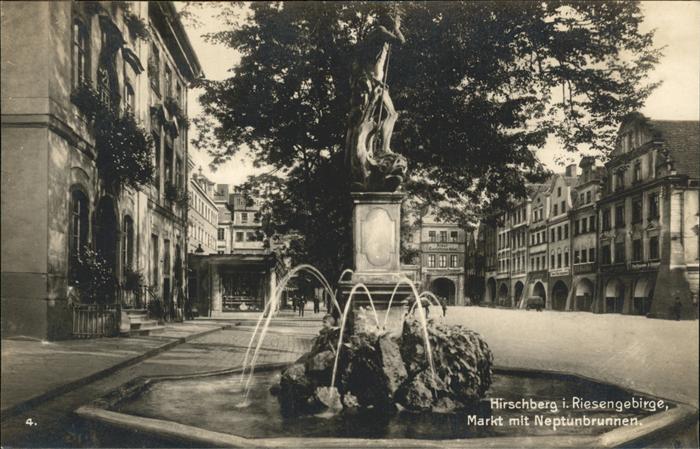 Hirschberg Jelenia Gora Markt Neptunbrunnen