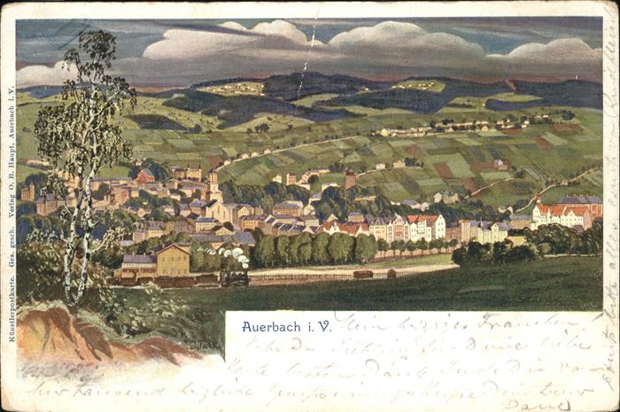 Auerbach Vogtland Künstlerpostkarte
