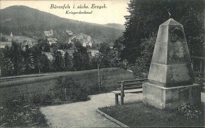 Baerenfels Erzgebirge Kriegerdenkmal