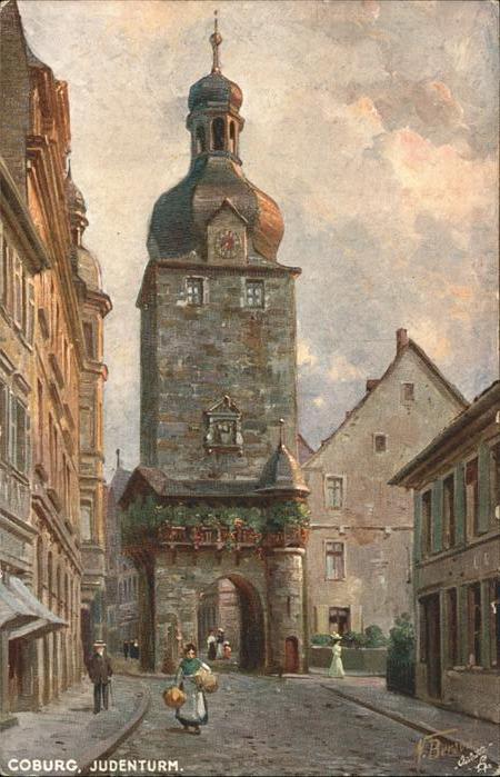 Coburg Bayern Judenturm Kuenstlerkarte