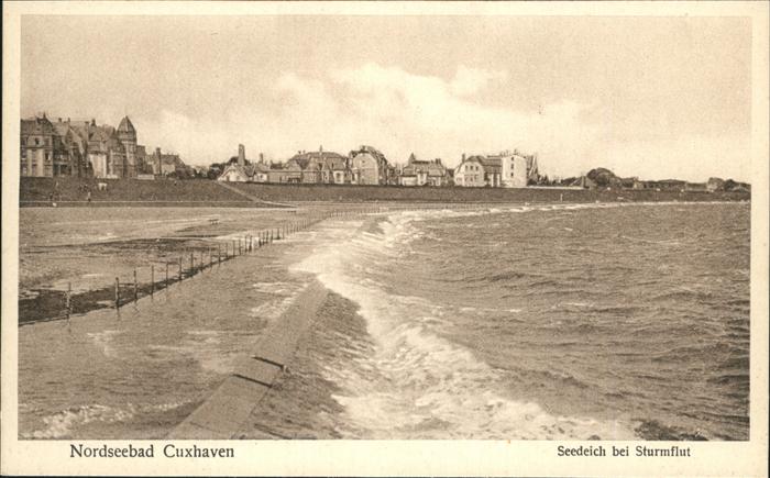 Cuxhaven Nordseebad Seedeich Sturmflut
