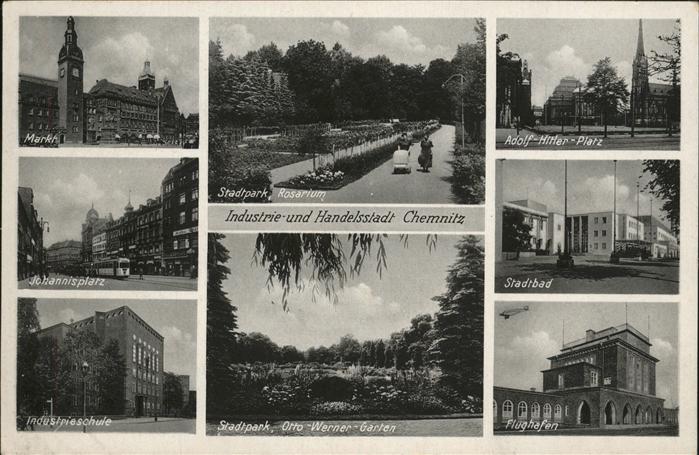 CHEMNITZ Sachsen Flughafen Stadtbad Industrieschule Johannisplatz Strassenbahn K