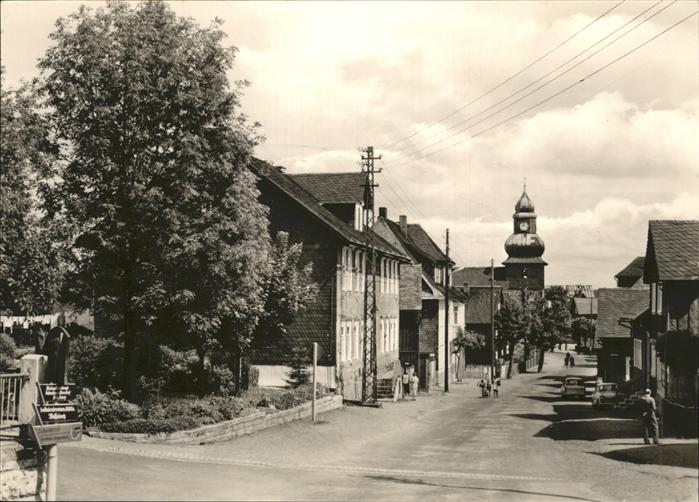 Frauenwald Thueringen Südstrasse Autos Menschen Trabant