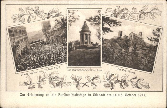 Eisenach Thueringen Wartburgfest Wartburg Burschenschaftsde