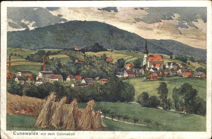 Cunewalde Czorneboh Künstlerkarte Schneidenbach