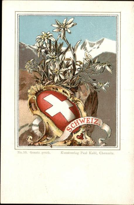 Helvetia Schweiz Künstlerkarte