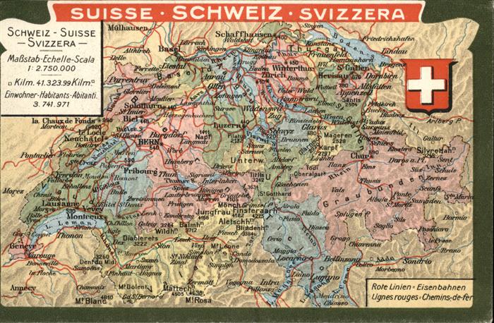 Helvetia Schweiz Landkarte
