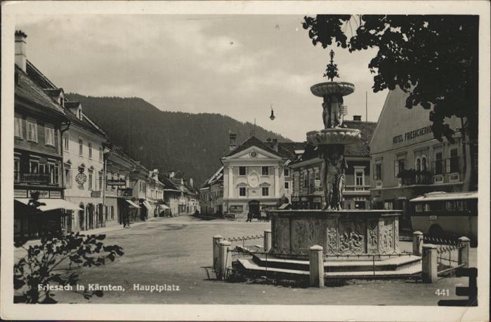 Friesach Kaernten Hauptplatz Brunnen