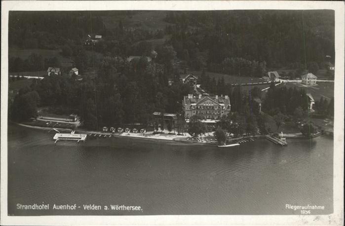 Velden Woerthersee Strandhotel Auenhof Fliegeraufnahme