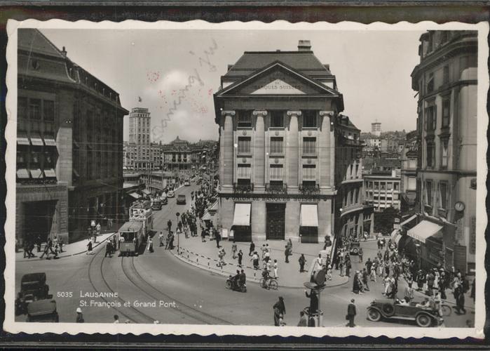 Lausanne VD St. Francois et Grand Pont Strassenbahn Autos