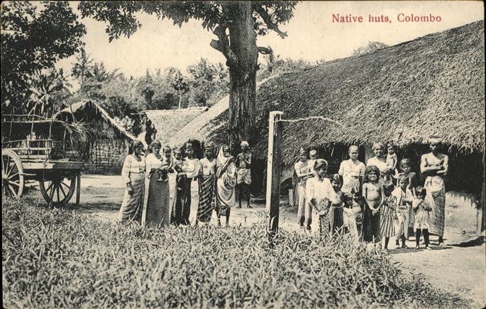 Colombo Ceylon Sri Lanka Kinder Lehmhütten