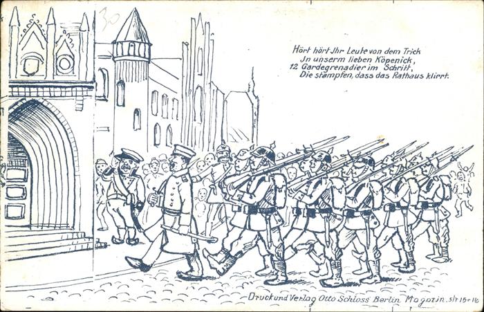 Koepenick Zeichnung 12 Gardegranadiere im Schritt