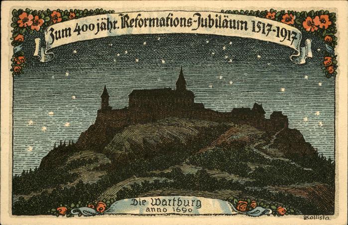 Wartburg Eisenach 400 Jahrwe Reformation 1917 Künstlerkar