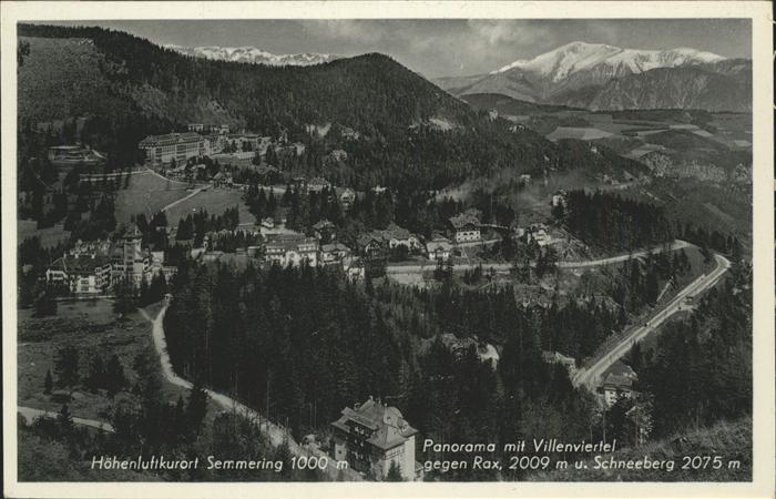 Semmering Niederoesterreich Panorama Villenviertel Rax Schneeberg
