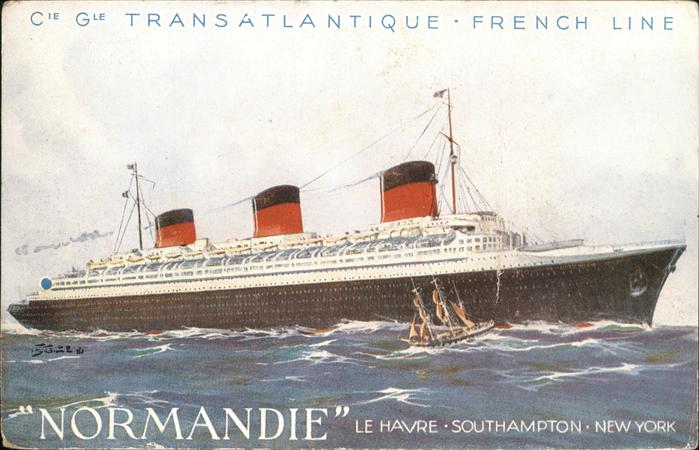 Dampfer Oceanliner Normandie Southampton New York