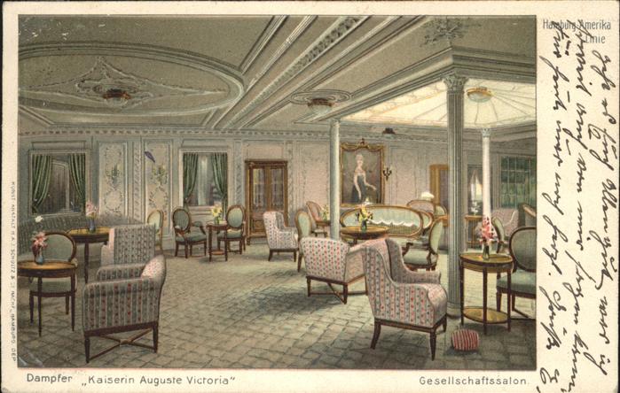 Dampfer Oceanliner Kaiserin Auguste Victoria Salon