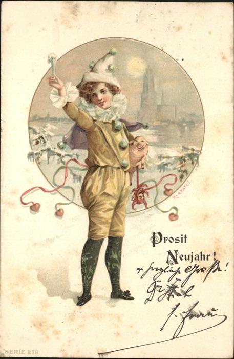 Neujahr Kind Fasching Schwein