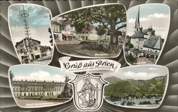 Prien Chiemsee Pfarrkirche Marktplatz Maibaum Schloss