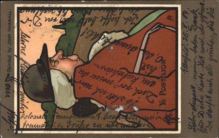 Kuenstlerkarte John Hassall ye Postilion