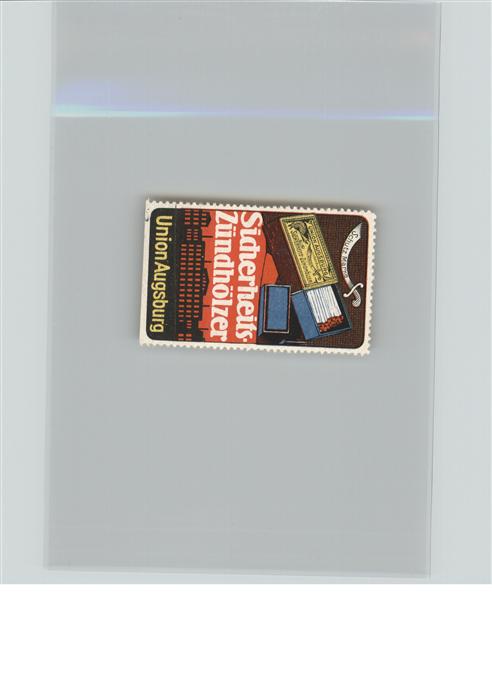 Werbung Sicherheitszündhölzer Union Augsburg